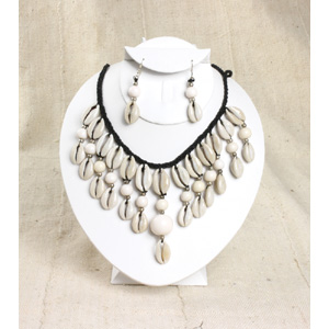Cowrie Shell Jewelry Set -White